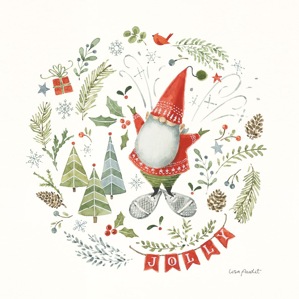Jolly Gnomes V art print by Lisa Audit for $57.95 CAD