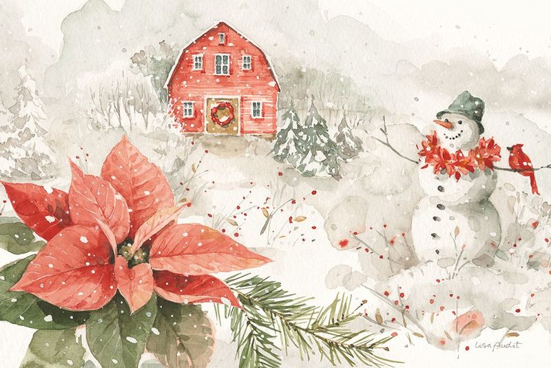 Poinsettia Village I art print by Lisa Audit for $57.95 CAD