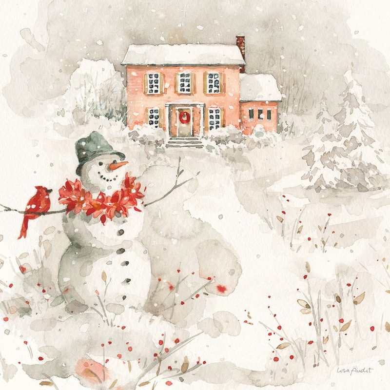 Poinsettia Village IV art print by Lisa Audit for $57.95 CAD