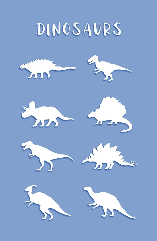 Dinosaurs Blue art print by Aesthete for $57.95 CAD