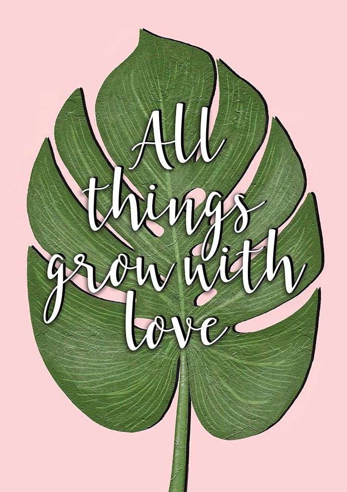 Tropical Leaf Grow Quote art print by Aesthete for $57.95 CAD