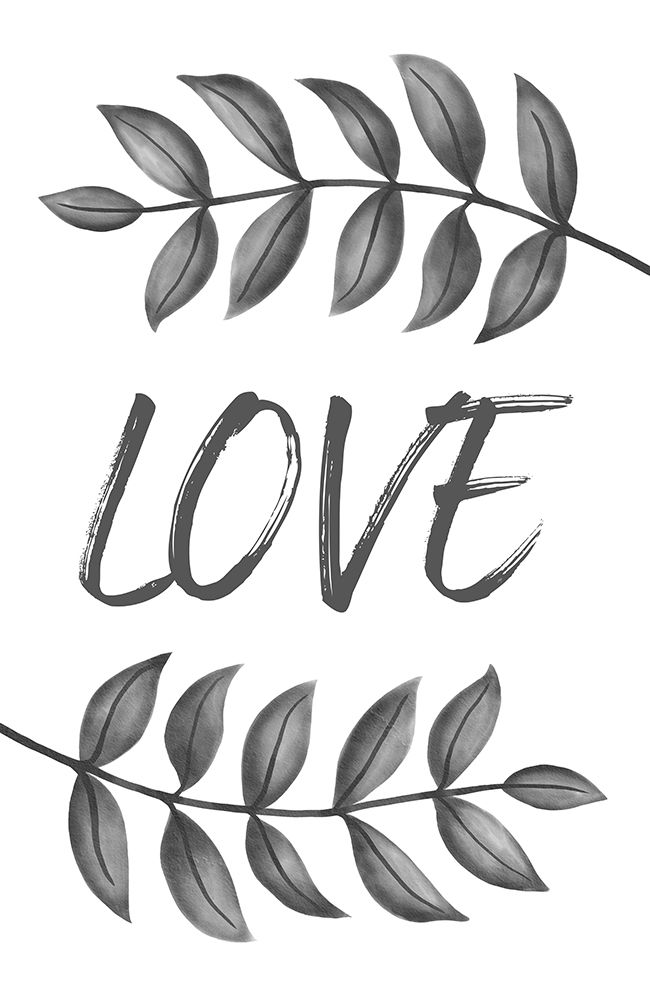 Grey Love Leafs art print by Aesthete for $57.95 CAD