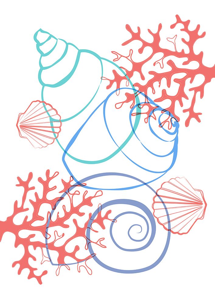 Coral Sea Life art print by Aesthete for $57.95 CAD