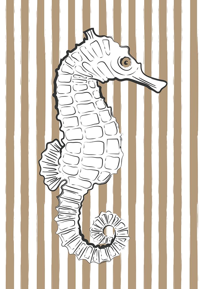 Brown Striped Sea Horse art print by Aesthete for $57.95 CAD