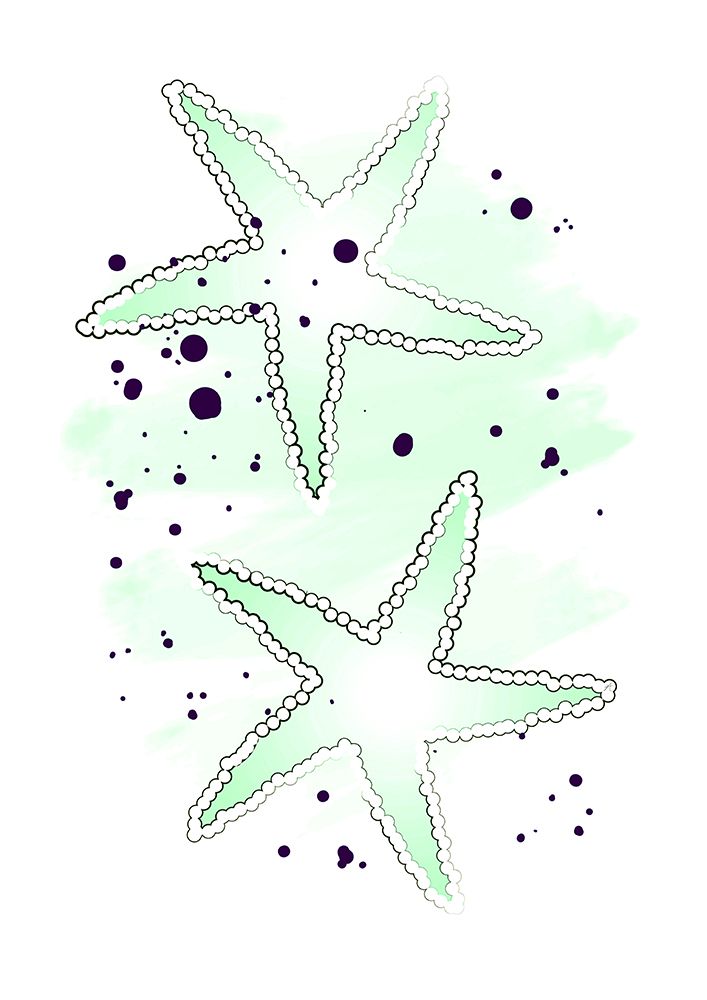 Green Sea Stars art print by Aesthete for $57.95 CAD