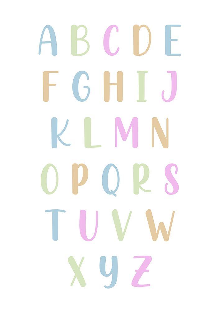 Pastel Alphabet art print by Suki Mi for $57.95 CAD