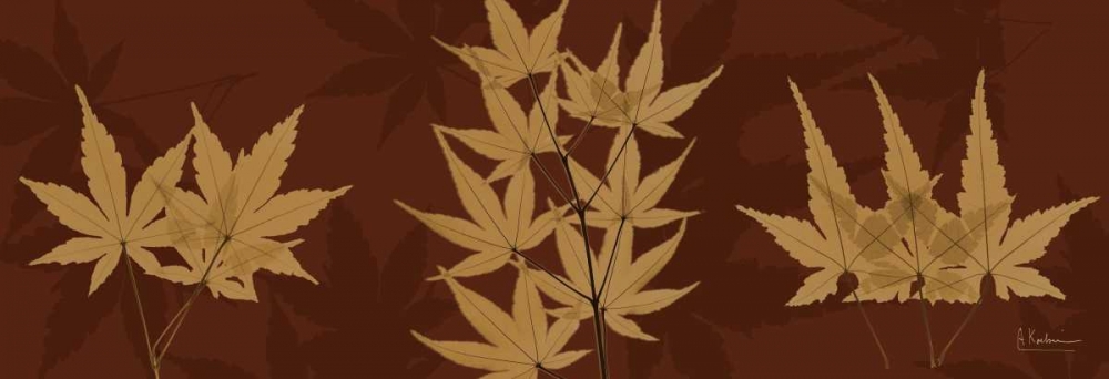 Leaves Brown on Red 3 art print by Albert Koetsier for $57.95 CAD