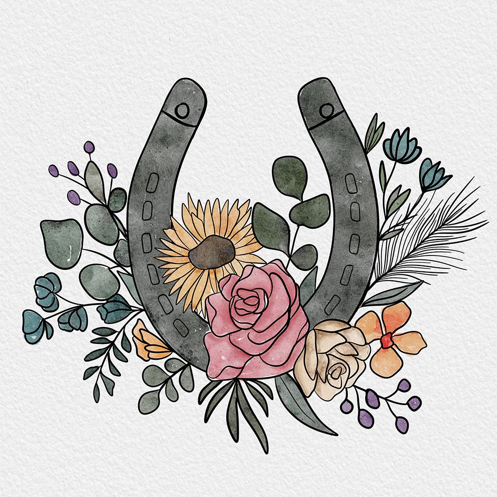 Floral Horseshoe art print by Alisha Kiara Design for $57.95 CAD