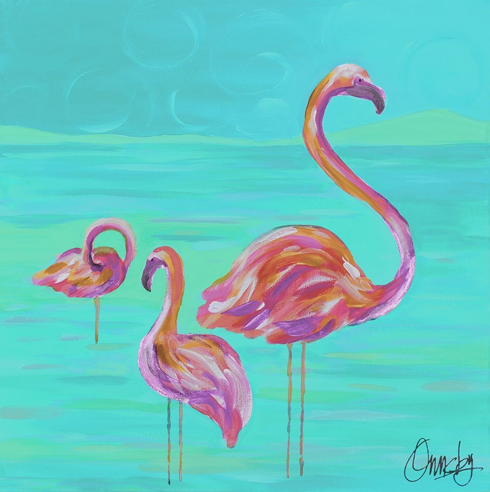 Duo Flamingos art print by Anne Ormsby for $57.95 CAD