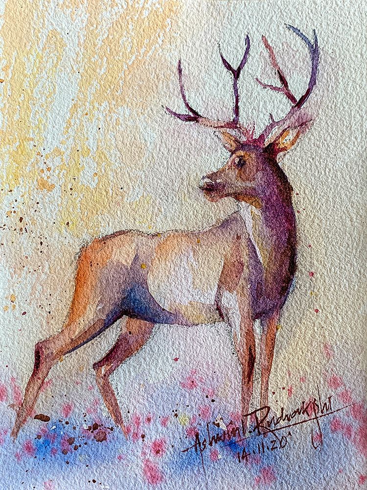 Reindeer art print by Ashwini Rudraksi for $57.95 CAD