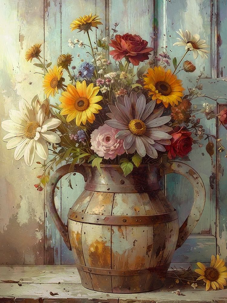 Barrel Of Flowers 1 art print by Alonza Saunders for $57.95 CAD