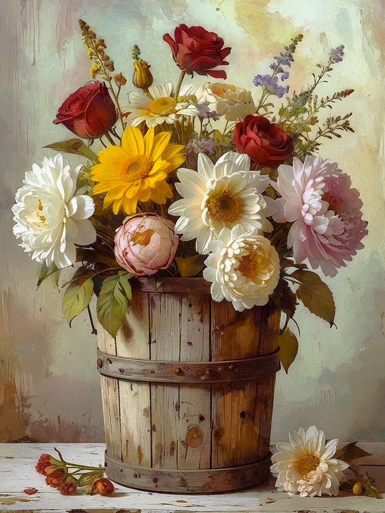 Bucket Of Flowers 2 art print by Alonza Saunders for $57.95 CAD