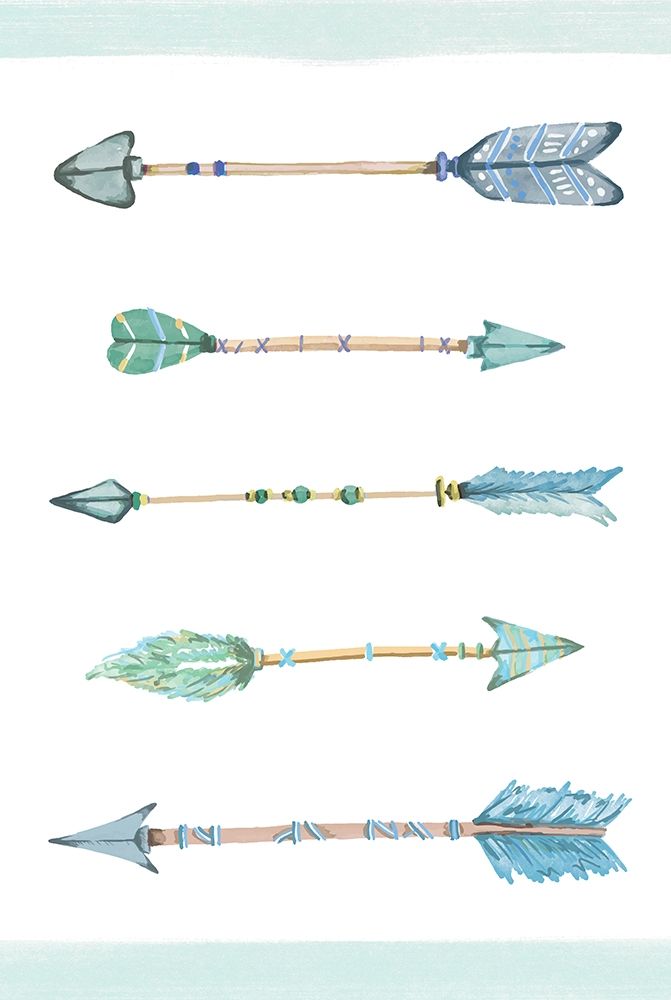 Boho Arrows Blue art print by Alicia Vidal for $57.95 CAD