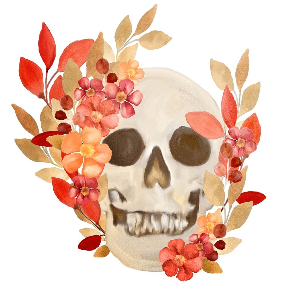 Fall Floral Skull art print by Ann Bailey for $57.95 CAD