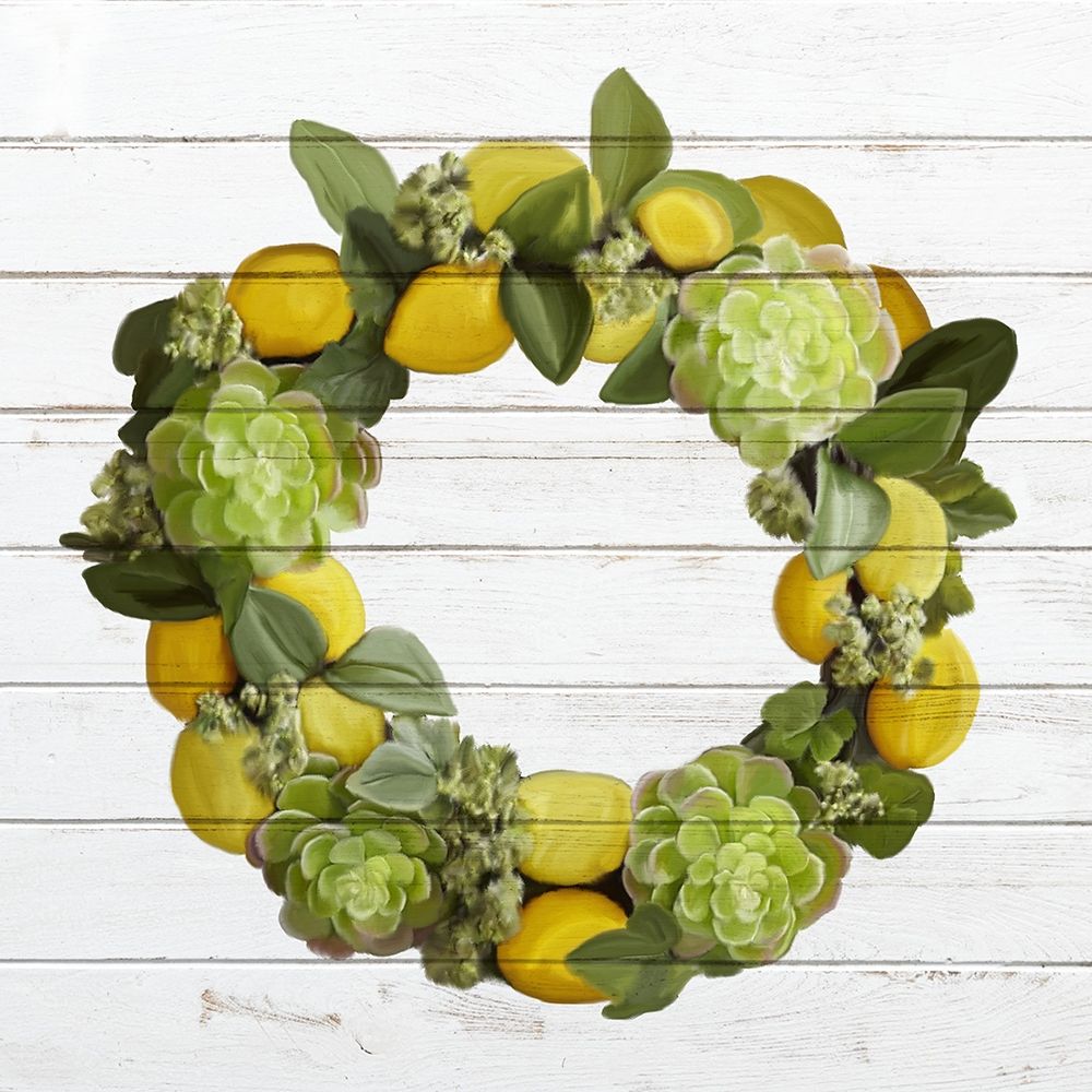 Lemon Succulent Wreath art print by Ann Bailey for $57.95 CAD