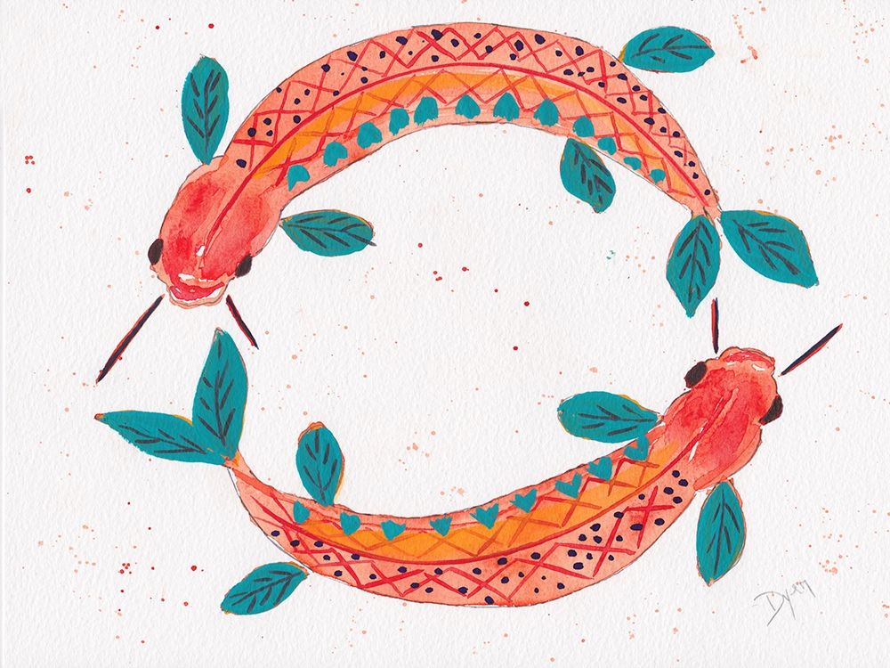 Fish Gold Circle art print by Beverly Dyer for $57.95 CAD