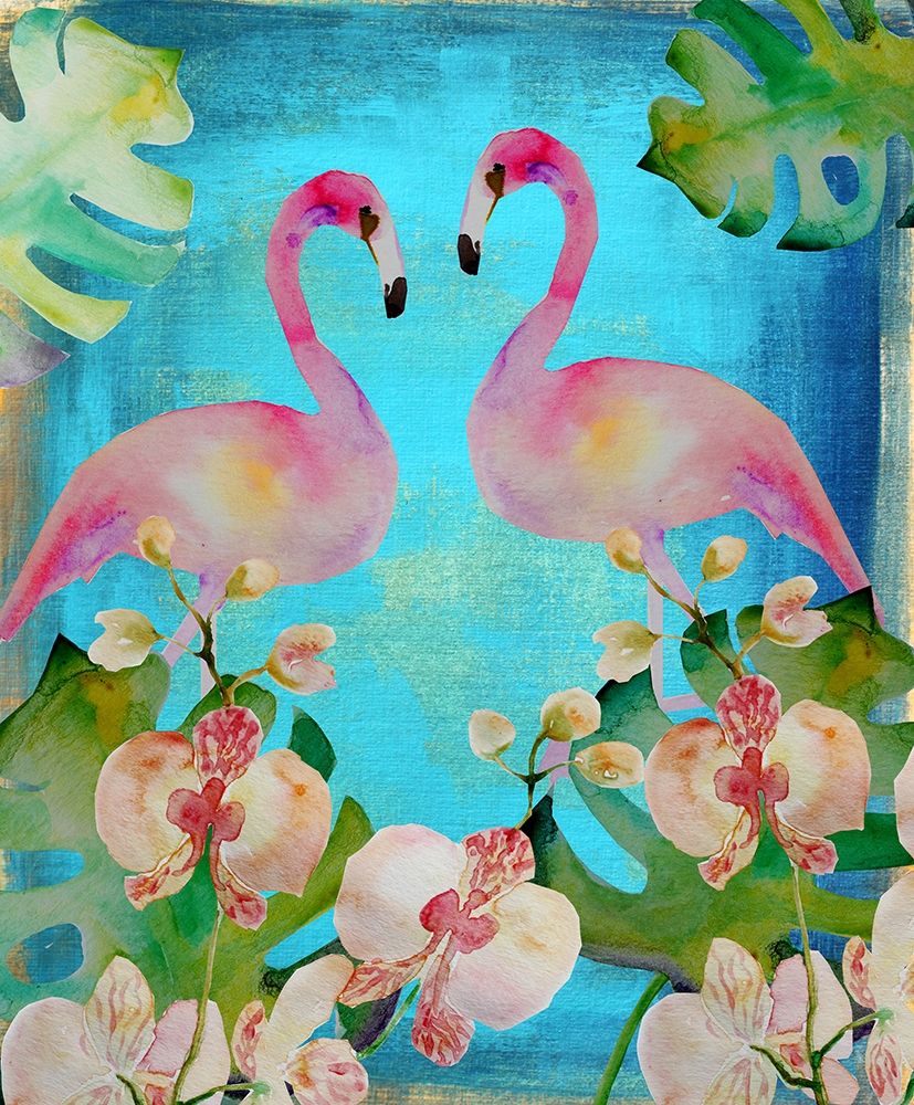 Orchid Flamingos art print by Boho Hue Studio for $57.95 CAD