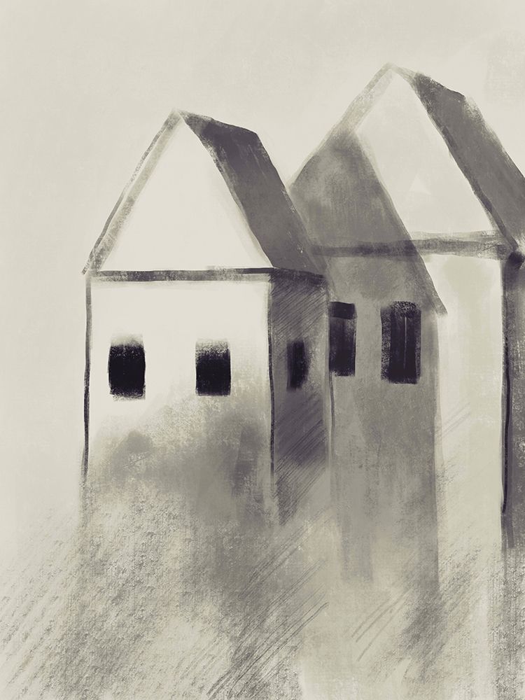 Charcoal Houses 1 art print by Boho Hue Studio for $57.95 CAD