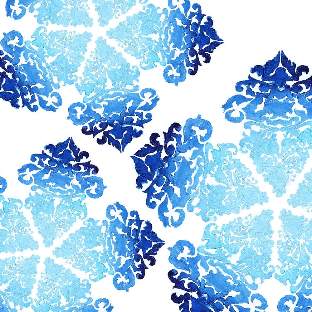 Blue Ombre Damask 1 art print by Boho Hue Studio for $57.95 CAD