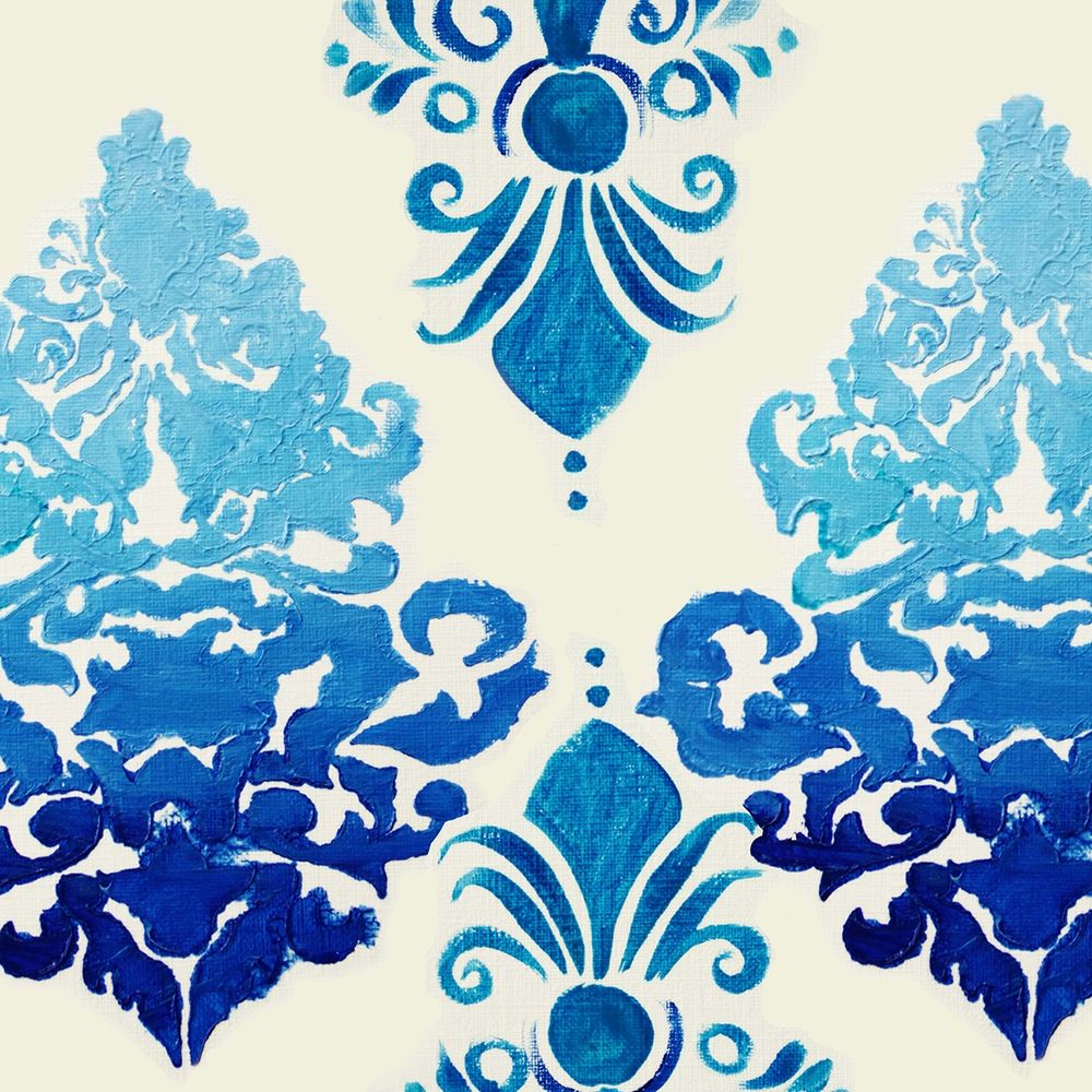 Blue Ombre Damask 3 art print by Boho Hue Studio for $57.95 CAD