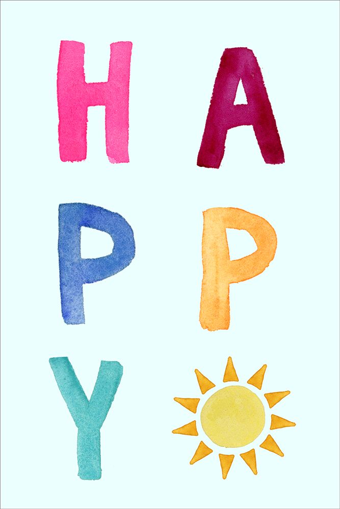 Happy art print by Corinne Rose Design for $57.95 CAD