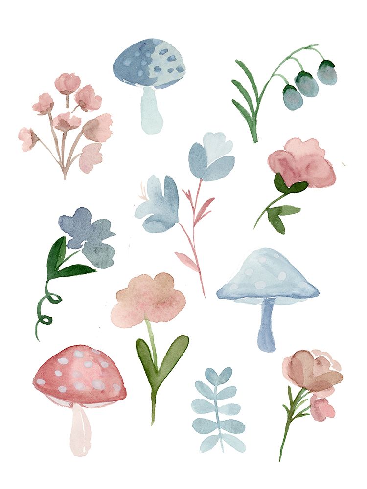 Soft Mushrooms art print by Corinne Rose Design for $57.95 CAD