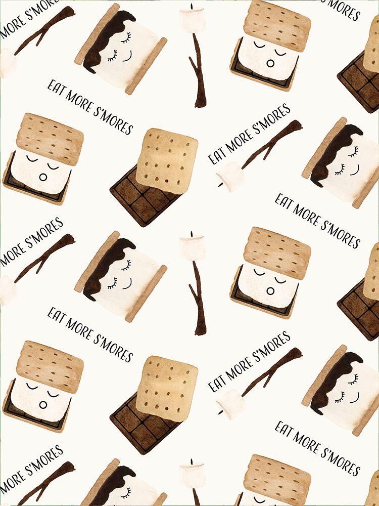 Eat More Smores Pattern art print by Corinne Rose Design for $57.95 CAD