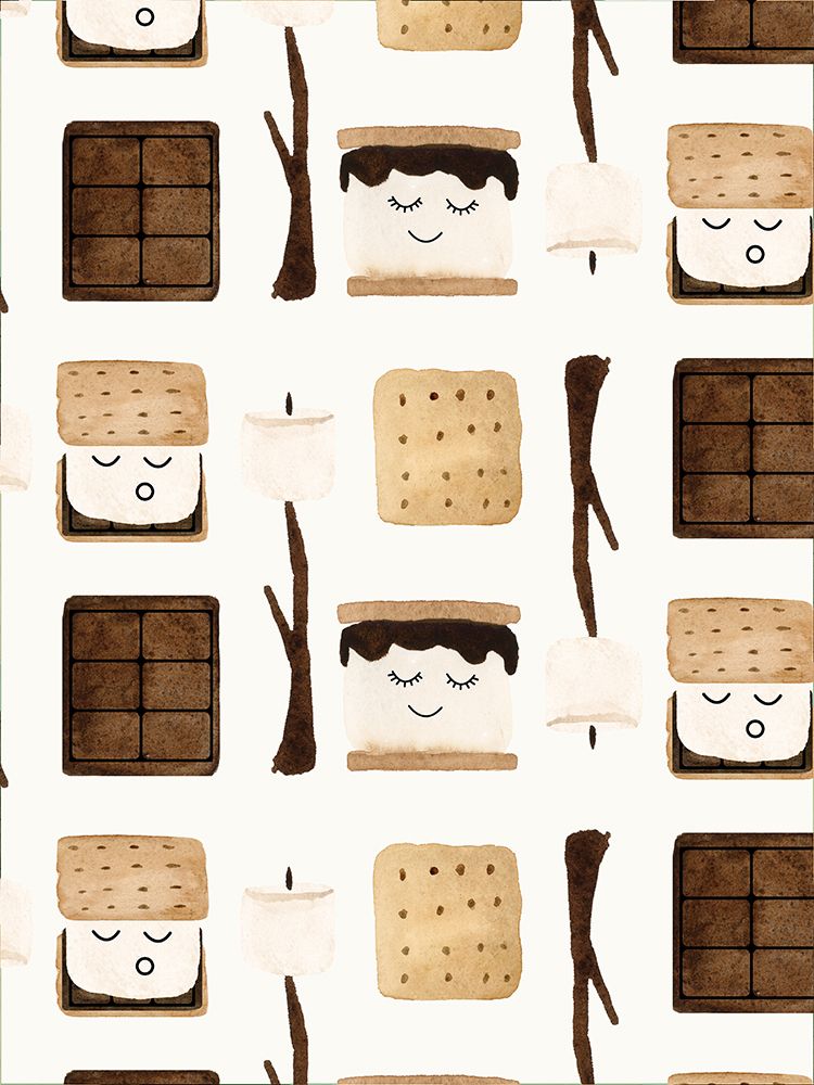 Smore Faces Pattern art print by Corinne Rose Design for $57.95 CAD