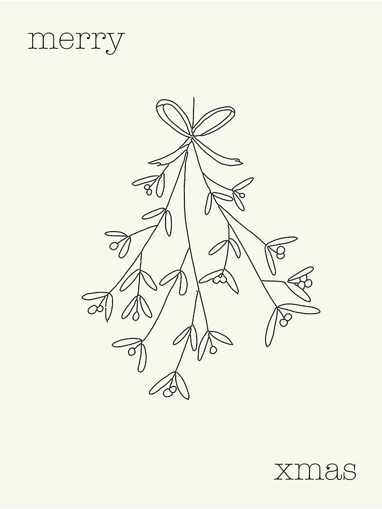 Merry Xmas Mistletoe art print by Corinne Rose Design for $57.95 CAD