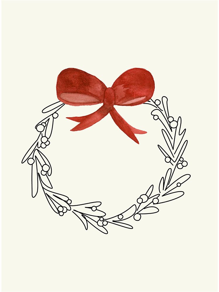 Christmas Wreath art print by Corinne Rose Design for $57.95 CAD
