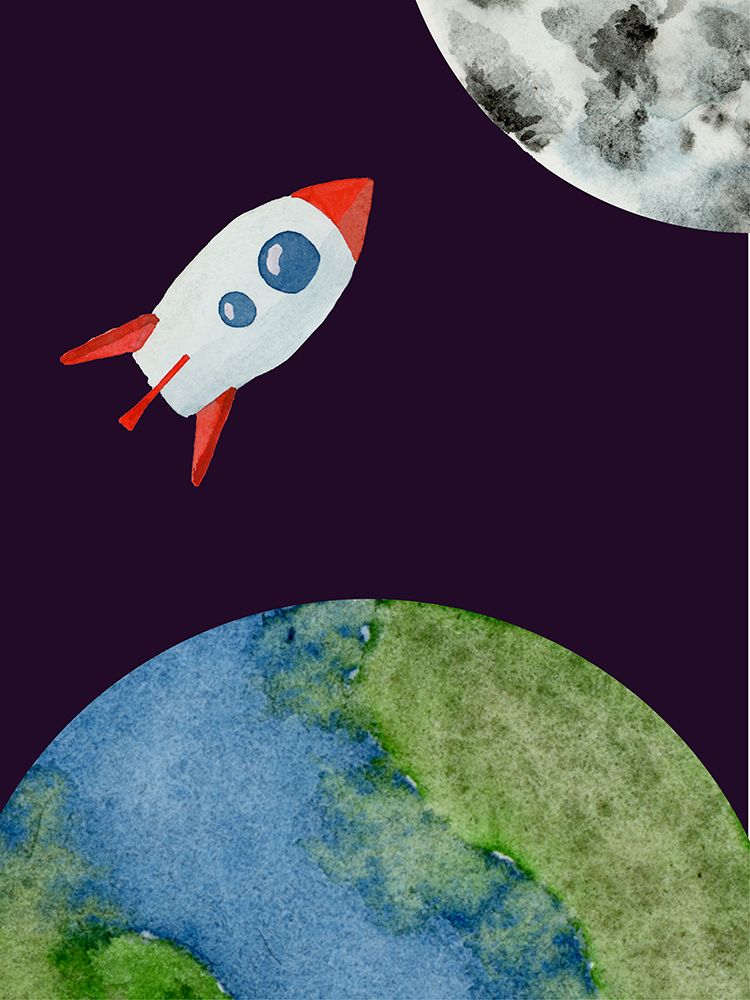 Rocketship art print by Corinne Rose Design for $57.95 CAD