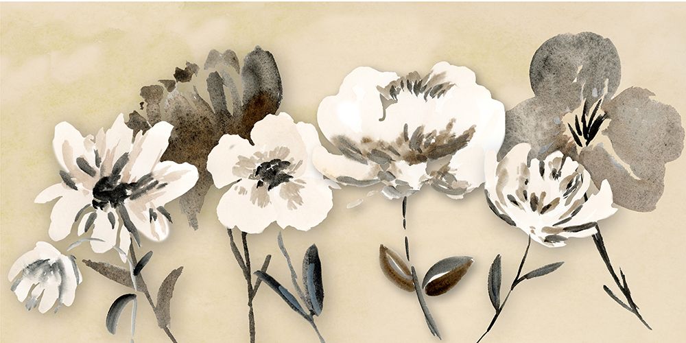 Black And Cream Florals art print by Corinne Rose Design for $57.95 CAD