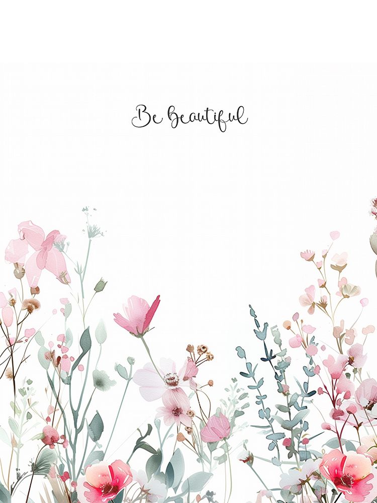 Pink Wildflowers Quote 2 art print by Christine Simpson for $57.95 CAD