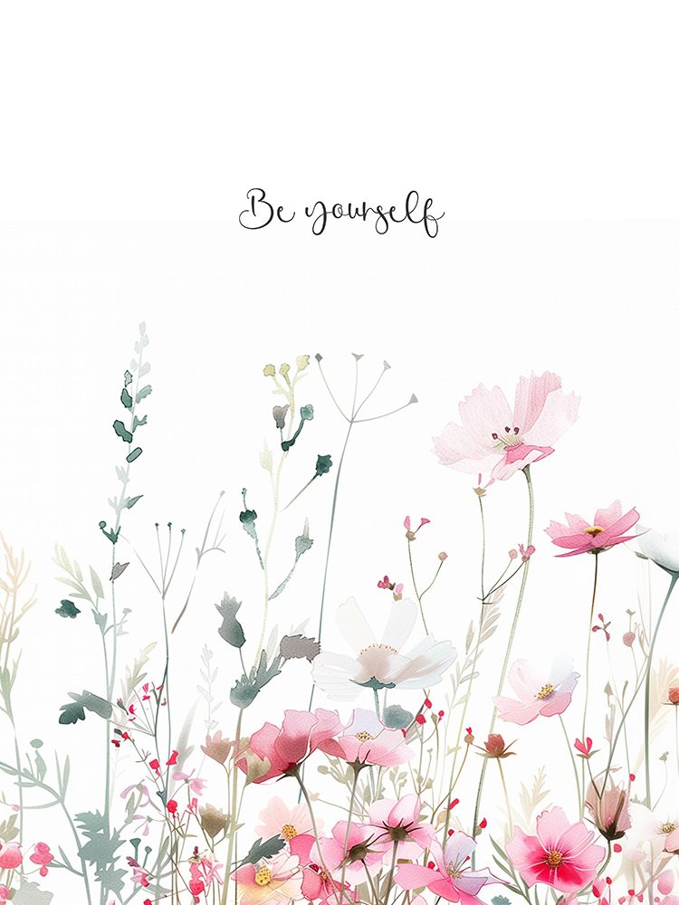 Pink Wildflowers Quote 3 art print by Christine Simpson for $57.95 CAD