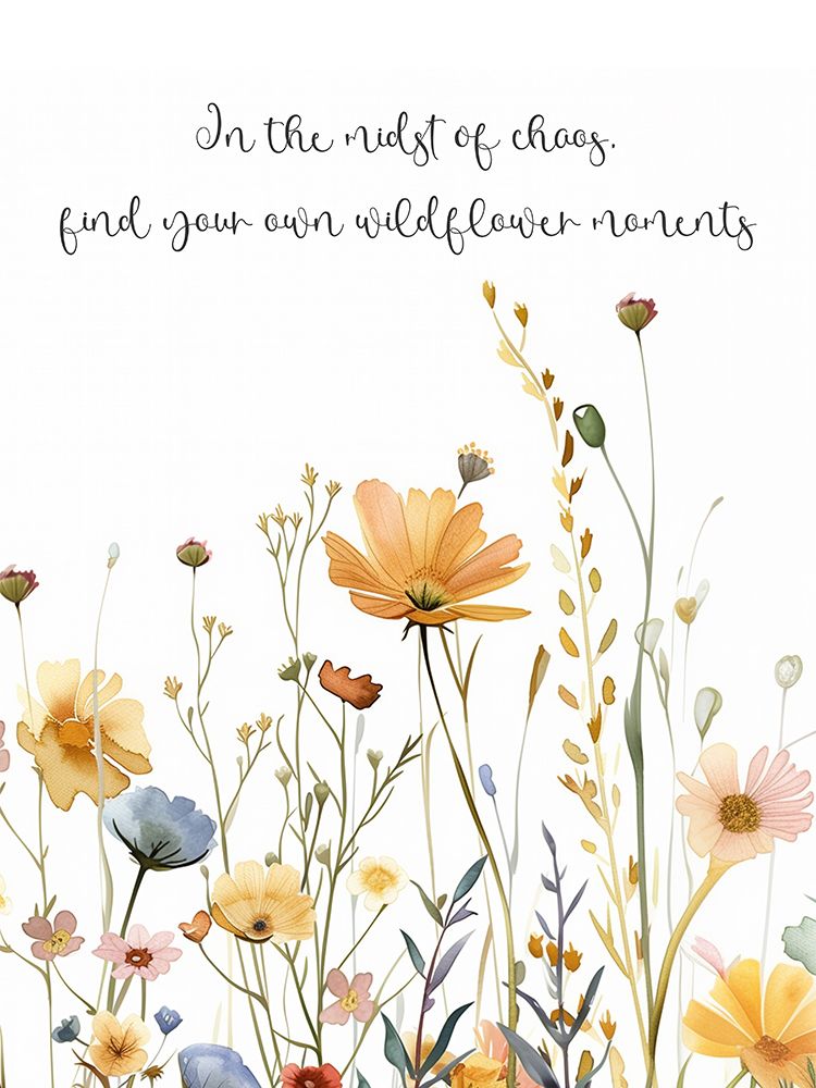 Yellow Boho Flowers Quote 2 art print by Christine Simpson for $57.95 CAD