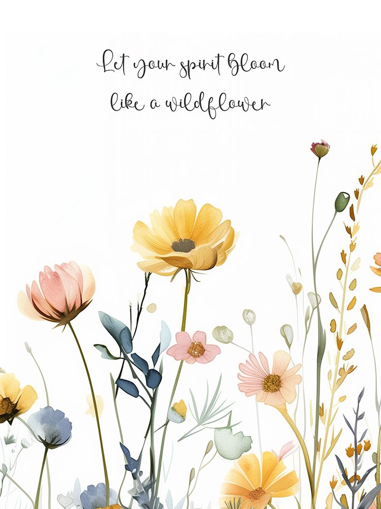Yellow Boho Flowers Quote 3 art print by Christine Simpson for $57.95 CAD