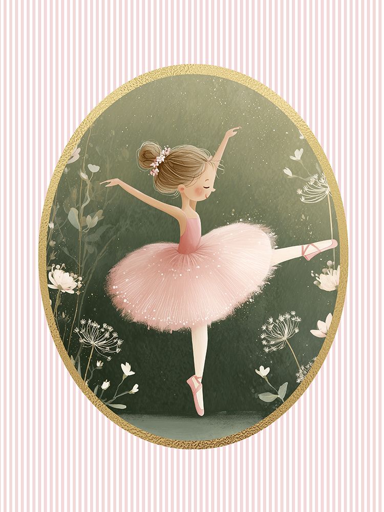 Green And Pink Ballerinas 1 art print by Christine Simpson for $57.95 CAD