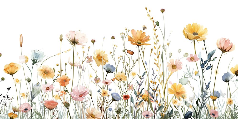 Boho Wildflowers Landscape 1 art print by Christine Simpson for $57.95 CAD