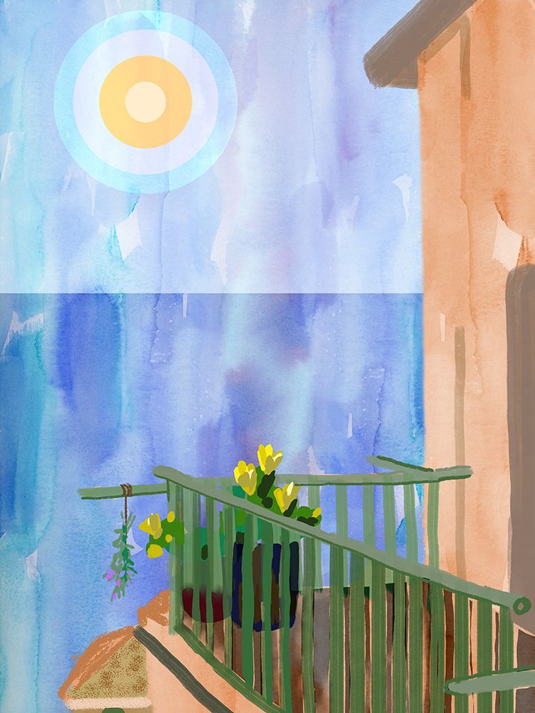 Riviera Dolce Vita Balcony art print by Dena Ann Adams for $57.95 CAD