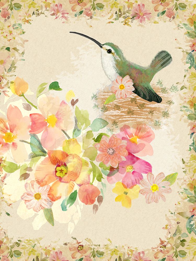 Humming Bird Garden art print by Dena Ann Adams for $57.95 CAD