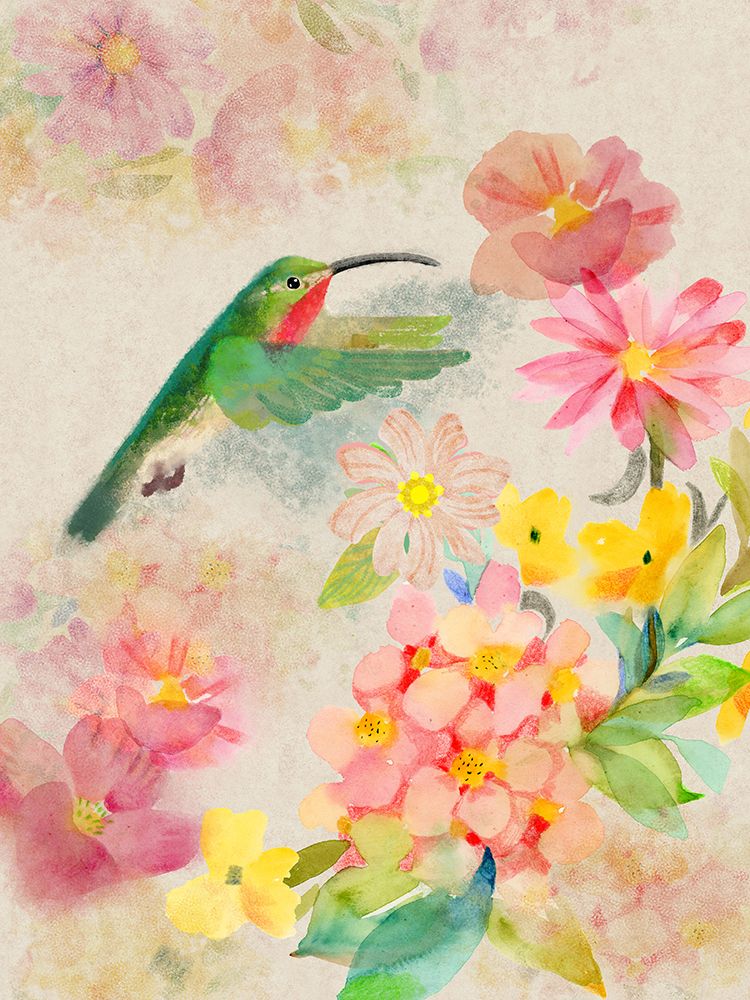 Humming Bird Garden 2 art print by Dena Ann Adams for $57.95 CAD