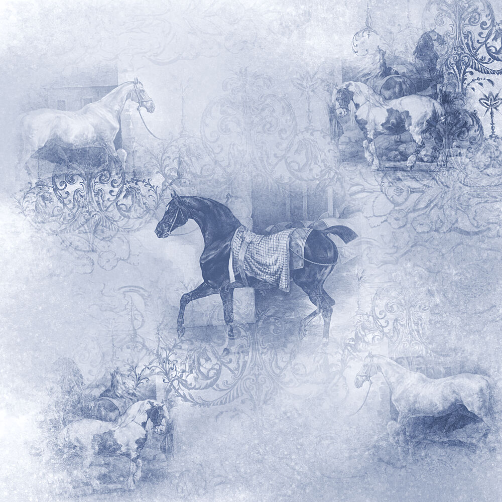 Dream Of Horses Blue art print by Dena Ann Adams for $57.95 CAD