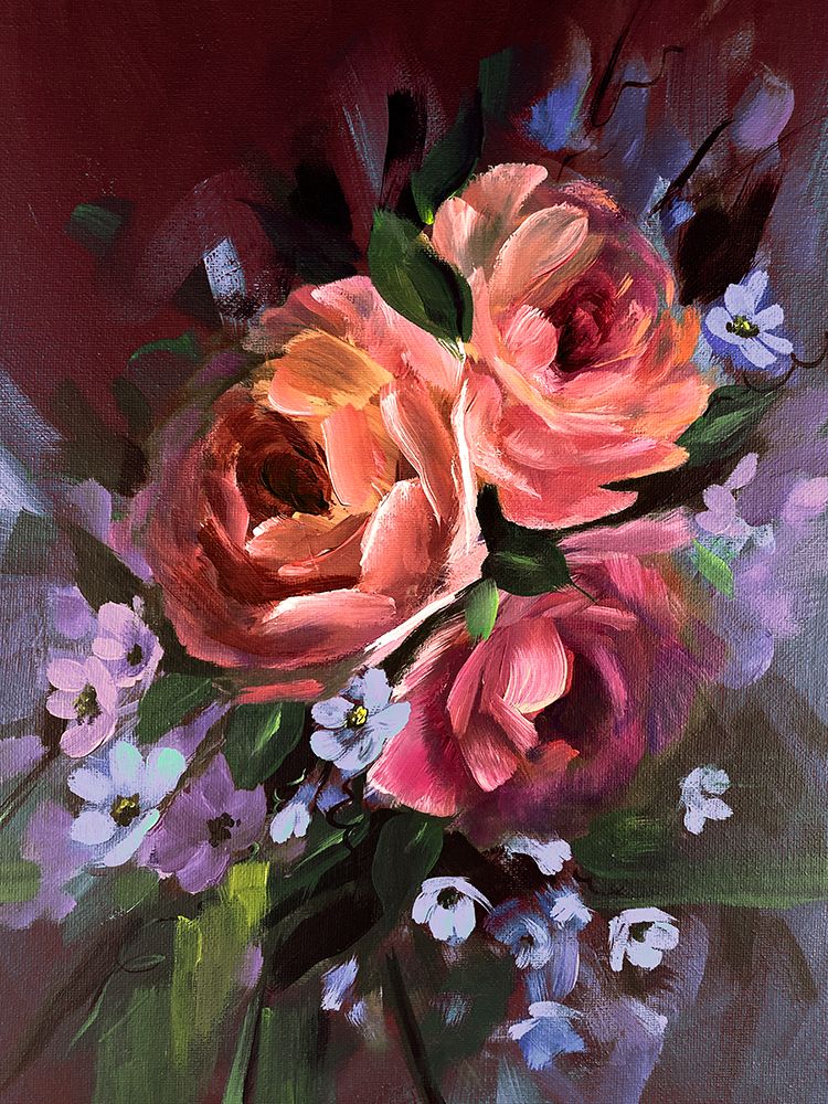 Bold Roses With Blossoms art print by Dominique Alyse Studios for $57.95 CAD