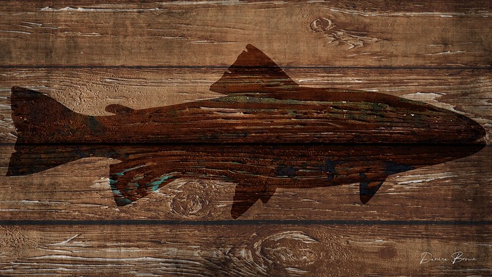 Fish Silhouette on Wood art print by Denise Brown for $57.95 CAD