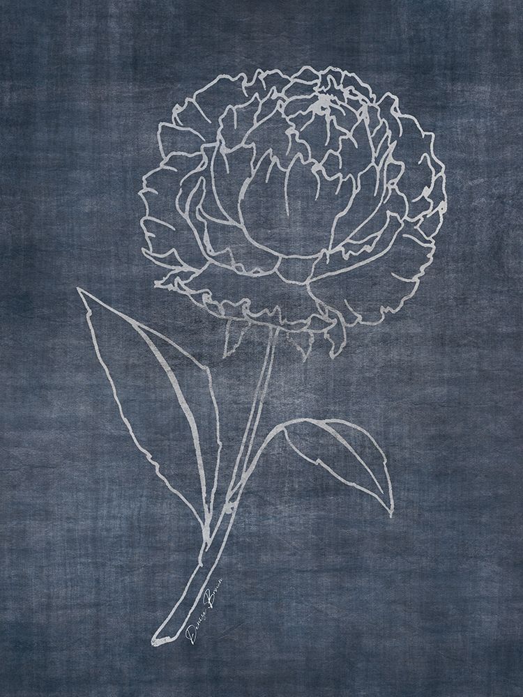 White Peony on Navy 1 art print by Denise Brown for $57.95 CAD