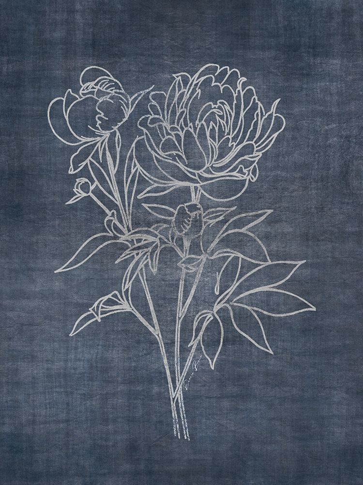 White Peony on Navy 2 art print by Denise Brown for $57.95 CAD
