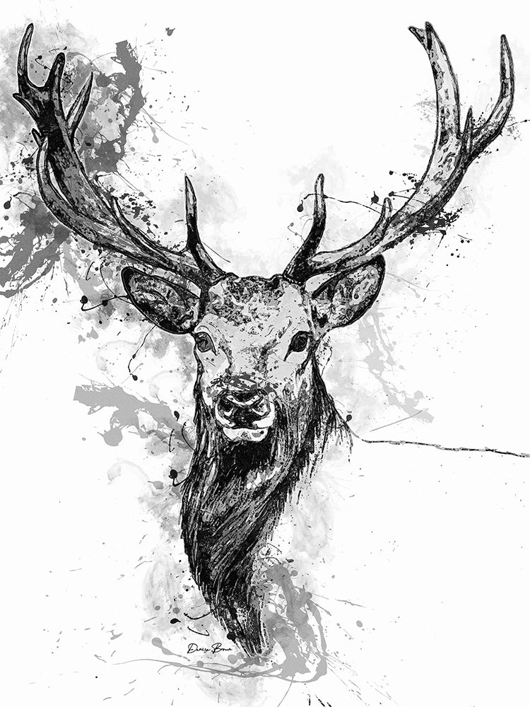 Deer Head Splash art print by Denise Brown for $57.95 CAD