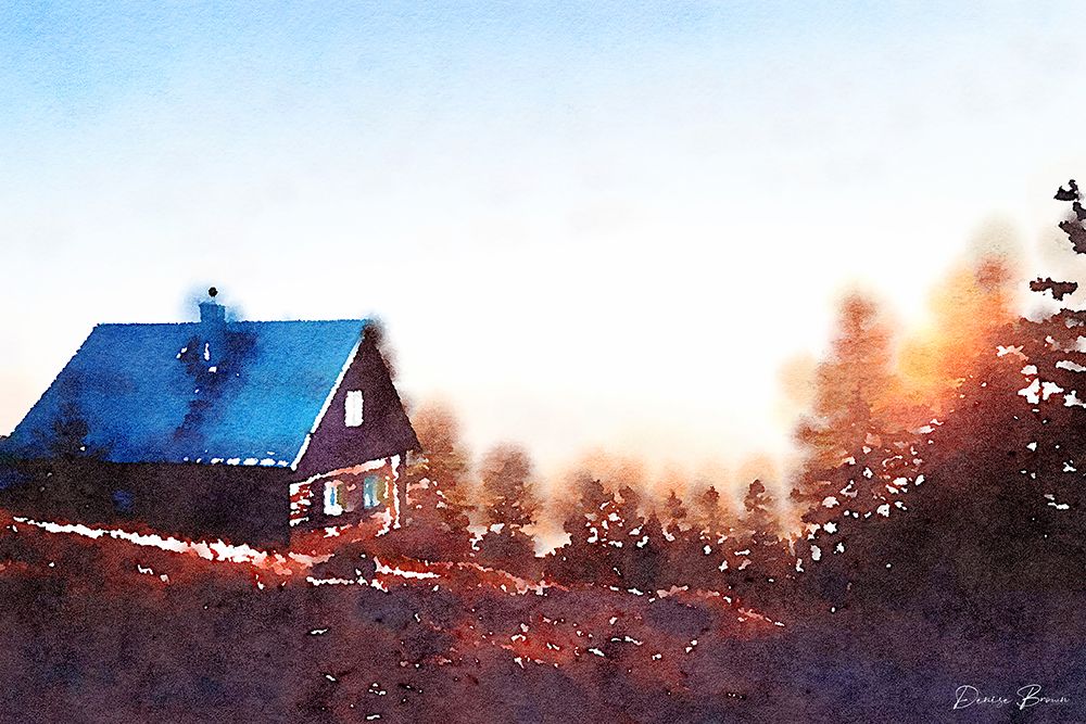Cabin on a Hill art print by Denise Brown for $57.95 CAD