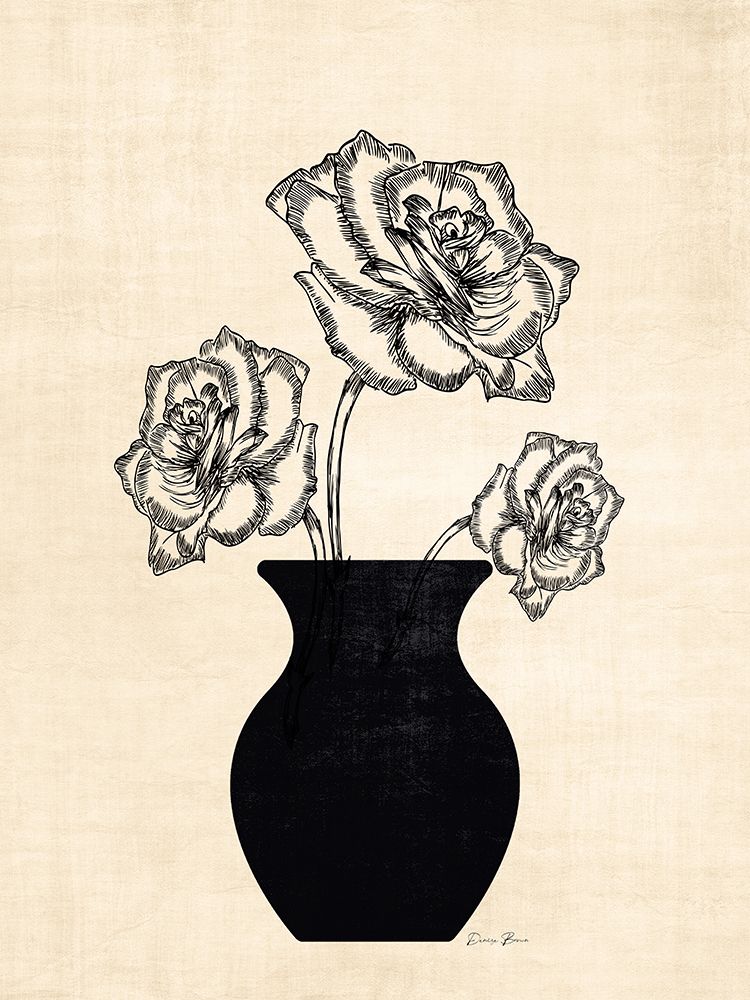 Dramatic Floral Cream art print by Denise Brown for $57.95 CAD