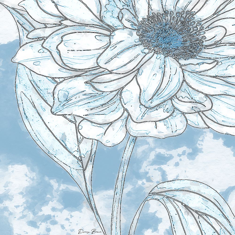 Blue Floral 1 art print by Denise Brown for $57.95 CAD